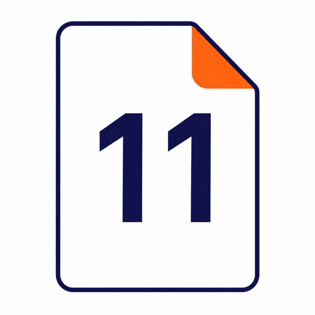 Document icon with the number 11