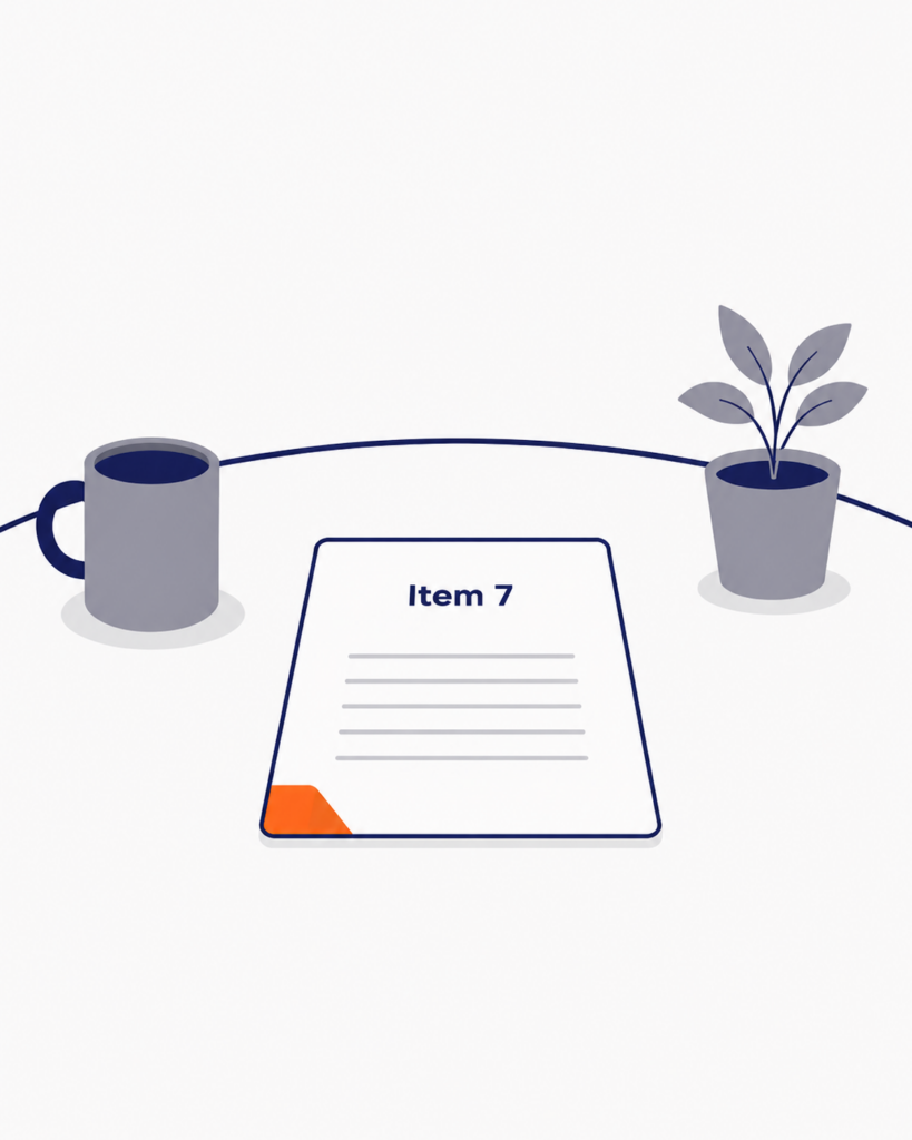 item 7 on a table